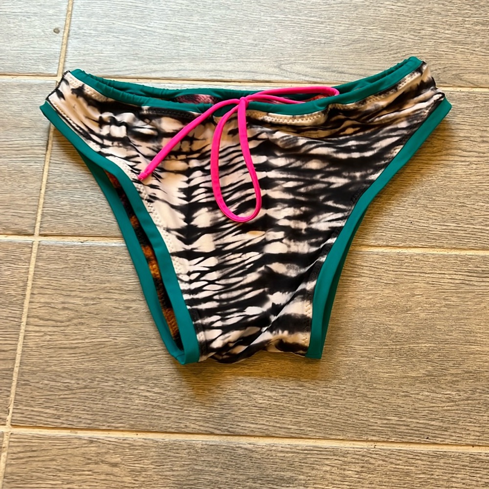 Savage Men's Swim Briefs with Black and Green Pattern